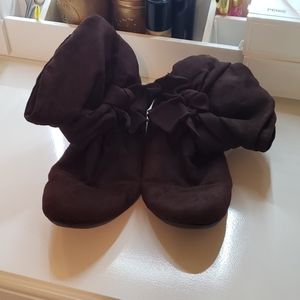 Rampage womens size 7 1/2 brown bow booties